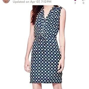 Elegant Navy Patterned Dress